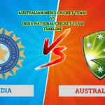 australian men’s cricket team vs india national cricket team timeline