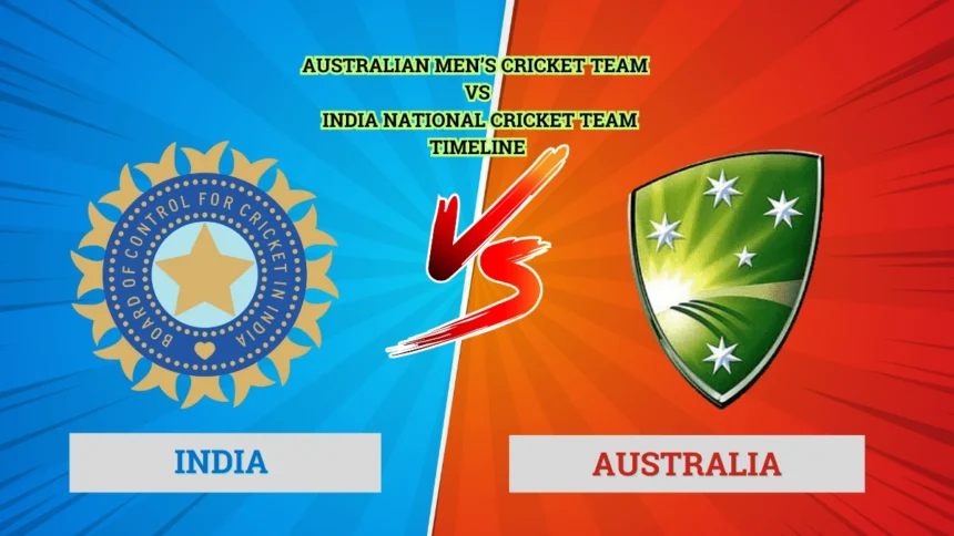 australian men’s cricket team vs india national cricket team timeline